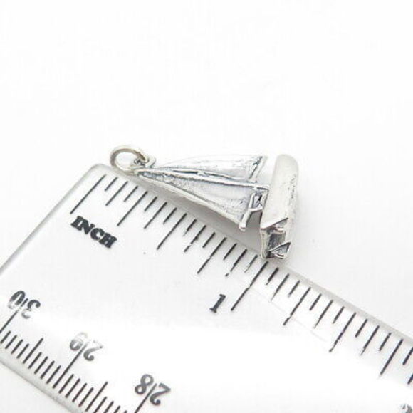 925 Sterling Silver Vintage Sailboat 3D Pendant - Picture 3 of 9